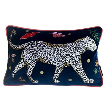 推荐Karen Mabon Leopard Embroidered Cushion Right商品