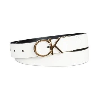 Calvin Klein | Women's Reversible Monogram Buckle Belt,商家Macy's,价格¥184