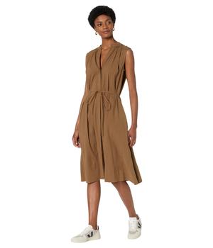 vince dress, Vince | Short Sleeve Shirred Band Collar Dress商品图片 5折