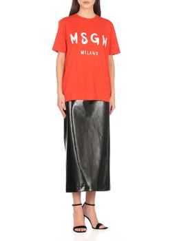 Tシャツ・カットソー MSGM Woman T-Shirt Orange 3841MDM510257002 17 MSGM MSGM Logo Printed Jersey T-Shirt - T-Shirts - Compare