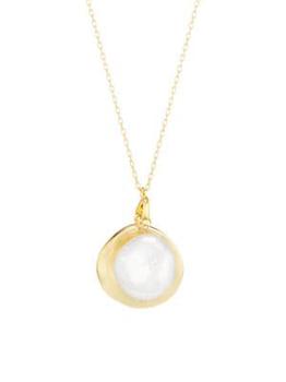 商品Shashi | 18K Gold plated Faux Pearl Bond Pendant Necklace,商家Saks OFF 5TH,价格¥207图片