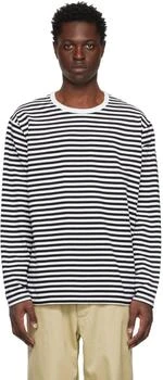 Nanamica | Black & White Striped Long Sleeve T-Shirt 6折