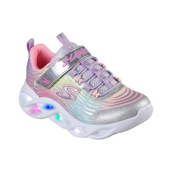 SKECHERS | Little Girls Lights- Twisty Bright's - Mystical Bliss Light-Up Stay-Put Closure Casual Sneakers from Finish Line商品图片,8.8折