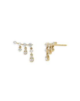 商品Zoe Lev | 14K Gold Diamond Drop Climber Earrings,商家Bloomingdale's,价格¥6722图片