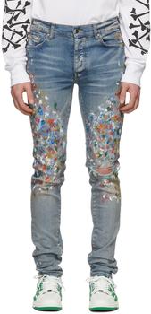了解amiri牛仔裤, AMIRI | Indigo Skinny Painter Jeans商品图片 3.3折
