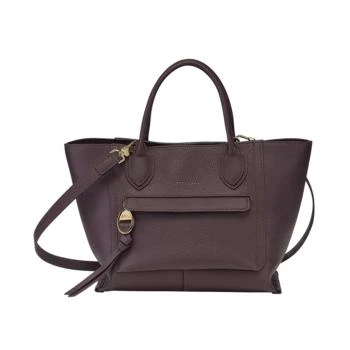 Longchamp | LONGCHAMP 女士MAILBOX系列深紫色牛皮中号手提单肩斜挎 10104HTA061 满$1享9.5折, 包邮包税, 满折