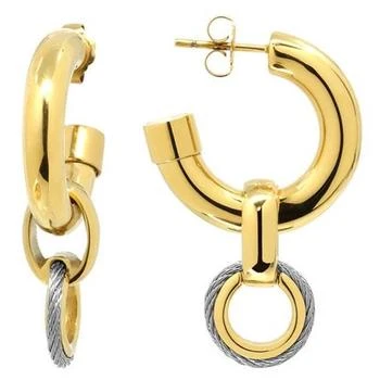 Charriol | St. Tropez Mariner Yellow Gold PVD Steel Cable Earrings,商家Jomashop,价格¥955