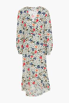 推荐Paloma wrap-effect floral-print crepe dress商品