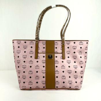 MCM | MCM Women's Anya Pink Monogram Visetos Canvas Medium Shopper Tote MWPBAFO01PZ001商品图片,7.6折