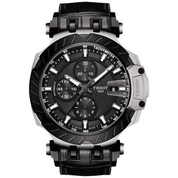 天梭v8, Tissot | Men's Swiss Automatic Chronograph T-Race Black Rubber Strap Watch 48.8mm商品图片 7.5折×额外8.5折, 额外八五折