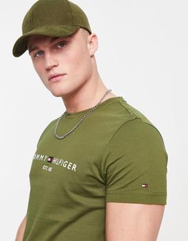 Tommy Hilfiger | Tommy Hilfiger classic logo t-shirt in dark green商品图片,5.9折