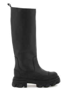 推荐Ganni tubular leather boots商品