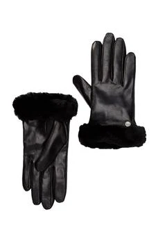 推荐Genuine Dyed Shearling Trimmed Leather Gloves商品