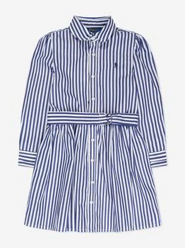 推荐Girls Striped Shirt Dress in Navy商品