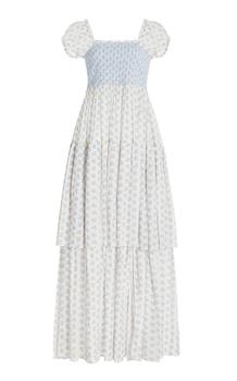 LOVESHACKFANCY代购, LOVESHACKFANCY | LoveShackFancy - Women's Anzie Cotton Maxi Dress - Blue - Moda Operandi商品图片 