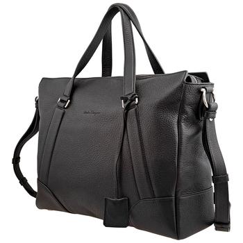 Salvatore Ferragamo | Black/Blue Leather Dynamo Business Bag商品图片,5.9折, 满$275减$25, 满减