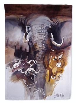 商品Caroline's Treasures | 28 x 40 in. Polyester Elephant, Lions and more Flag Canvas House Size 2-Sided Heavyweight,商家Verishop,价格¥319图片