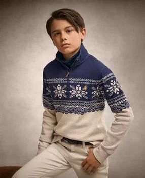 Ralph Lauren | Big Boys Snowflake Double-Knit Pullover Sweatshirt,商家Macy's,价格¥403