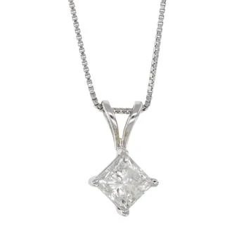 Vir Jewels | 1.25 cttw Diamond Pendant, Princess Diamond Solitaire Pendant Necklace for Women in 14K White Gold with 18 Inch Chain, Prong Setting,商家Premium Outlets,价格¥29250