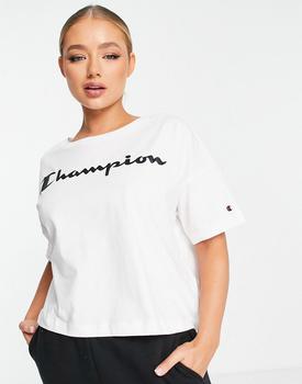 推荐Champion crewneck t-shirt with large logo in white商品