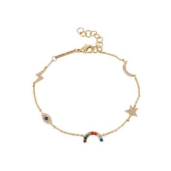 Unwritten | Women's Rainbow, Evil Eye, Star and Moon Anklet商品图片,2.5折