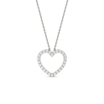 Charles & Colvard, Charles & Colvard | Moissanite Heart Pendant 3/8 ct. t.w. Diamond Equivalent in 14k White Gold商品图片 8折