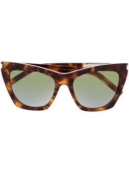 推荐Brown acetate butterfly-frame sunglasses商品