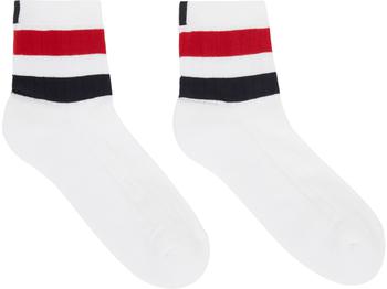 Thom Browne | Online Exclusive White RWB Stripe Athletic Socks商品图片,独家减免邮费