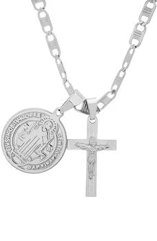 Men's Stainless Steel Cross Necklace,价格$38.25