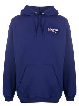 巴黎世家卫衣价格, Balenciaga | BALENCIAGA political logo hoodie blue商品图片 