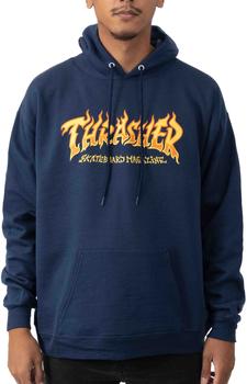 Thrasher | Fire Logo Pullover Hoodie - Navy商品图片,3.6折