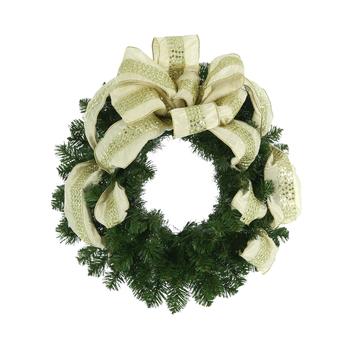 商品Creative Displays 26'' Holiday Evergreen Wreath with a Sequin Bow图片