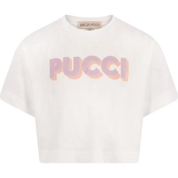 EMILIO PUCCI | Bold monogram cropped t shirt in white商品图片,5折×额外8.5折, 满$350减$150, 满减, 额外八五折