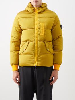 stone island羽绒服, Stone Island | Logo-patch hooded quilted down coat商品图片 