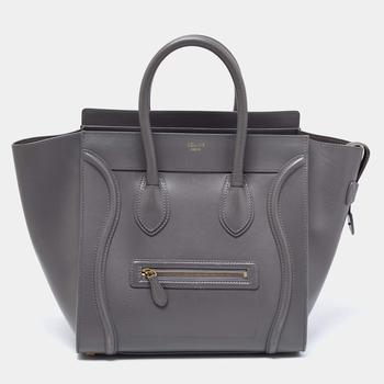 celine bag, [二手商品] Celine | Celine Grey Leather Medium Luggage Tote商品图片 8.8折, 满1件减$100, 满减