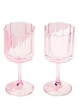 FAZEEK | Set Of 2 Wave Wine Glasses,商家LUISAVIAROMA,价格¥834