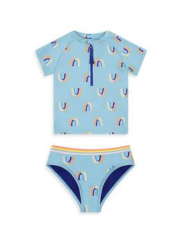 Andy & Evan | Little Girl's Rashguard T-Shirt & Bikini Bottoms Swimsuit Set商品图片,4.5折