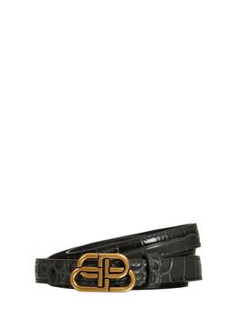 巴黎世家皮带北京, Balenciaga | 15mm Bb Super Croc Embossed Leather Belt商品图片 