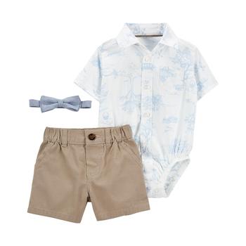 商品Carter's | Baby Boys Polo Bodysuit, Shorts, and Bow Tie, 3 Piece Set,商家Macy's,价格¥199图片