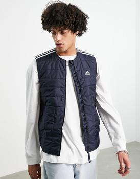 Adidas | adidas Outdoor lite puffer gilet with three stripes in navy商品图片,7.5折