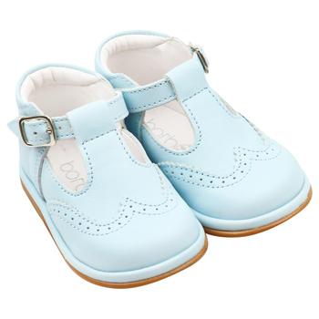 商品Babyshoes | Ryan Pale Blue Leather Shoes,商家Designer Childrenswear,价格¥350图片