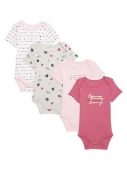 推荐Baby Girl's 4-Pack Envelope Neck Bodysuits商品
