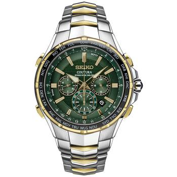 商品Men's Chronograph Solar Coutura Radio Sync Two-Tone Stainless Steel Bracelet Watch 45mm图片