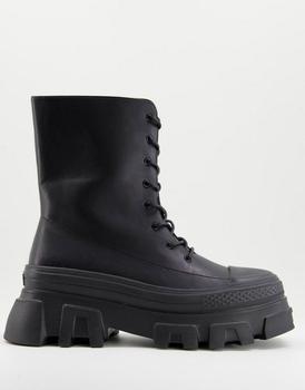 推荐Public Desire Man beckett chunky lace up toe cap boots in black商品