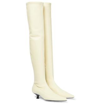 Khaite | Volos leather over-the-knee boots商品图片,5折