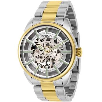 推荐Invicta Men's Watch - Vintage Silver Semi Skeleton Dial Two Tone SS Bracelet | 37926商品