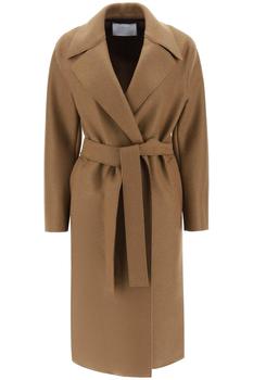 商品Harris Wharf London | Long robe coat in pressed wool and Polaire,商家Coltorti Boutique,价格¥3056图片