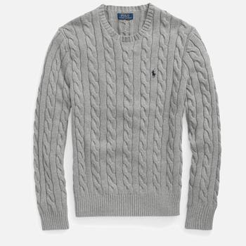 商品Ralph Lauren | Polo Ralph Lauren Men's Cable Knit Cotton Jumper - Fawn Grey Heather,商家The Hut,价格¥920图片