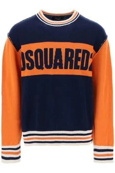 推荐Dsquared2 college sweater in jacquard wool商品