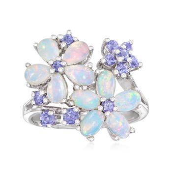 商品Ross-Simons | Ross-Simons Opal and Tanzanite Flower Ring in Sterling Silver,商家Premium Outlets,价格¥950图片
